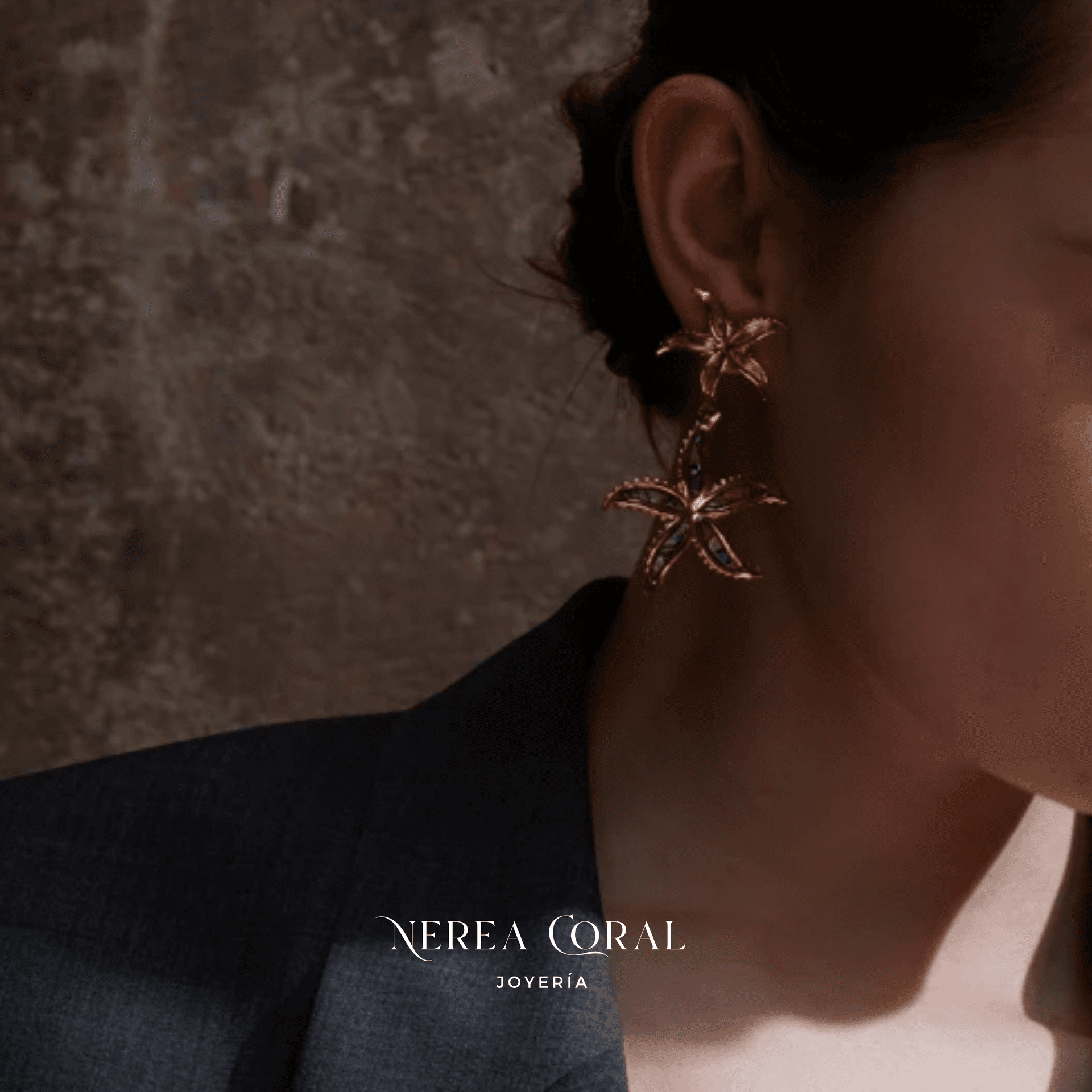 aretes colgantes de ESTRELLA DE MAR dorada concha nacar acero inoxidable guatemala