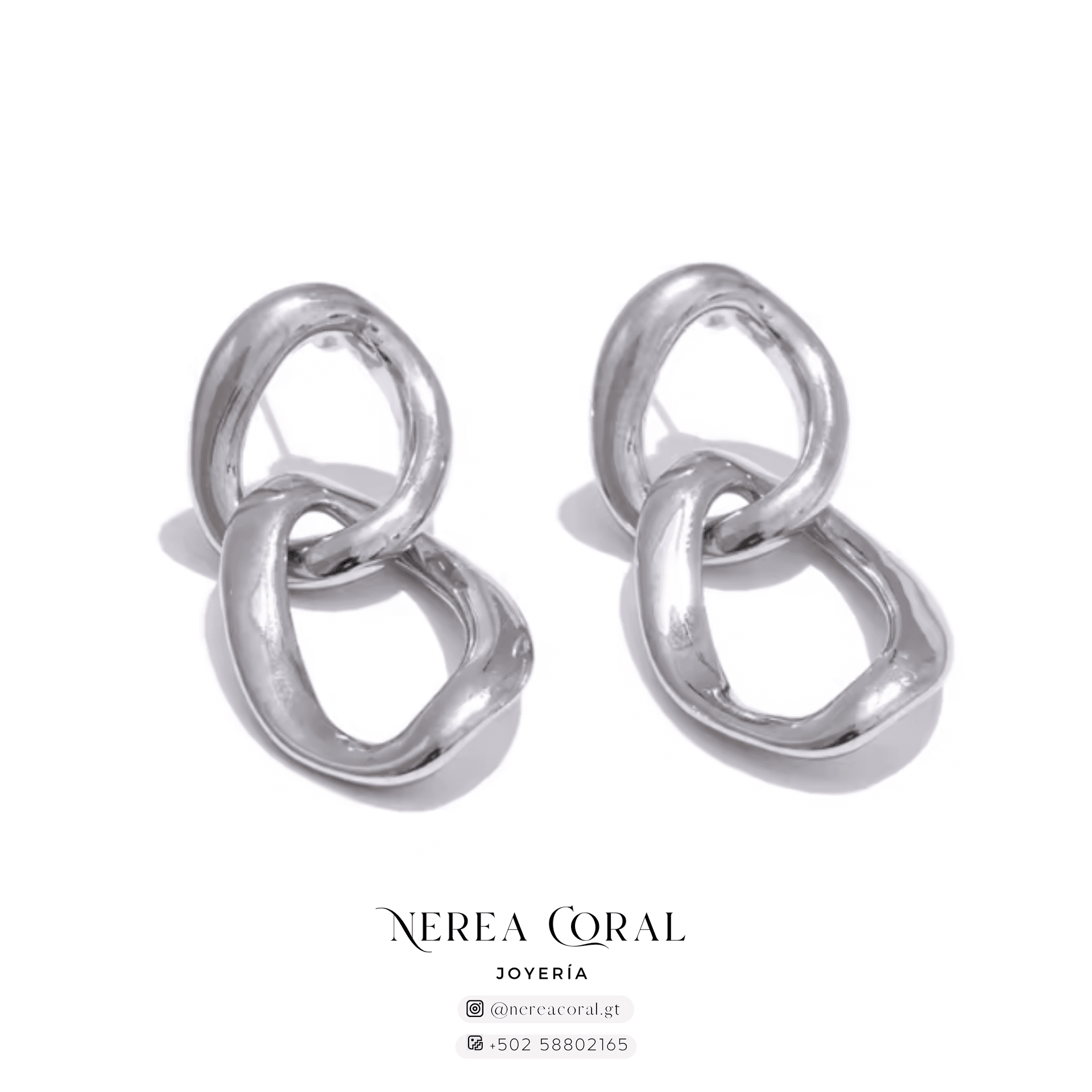 joyeria plateada aretes acero inox guatemala