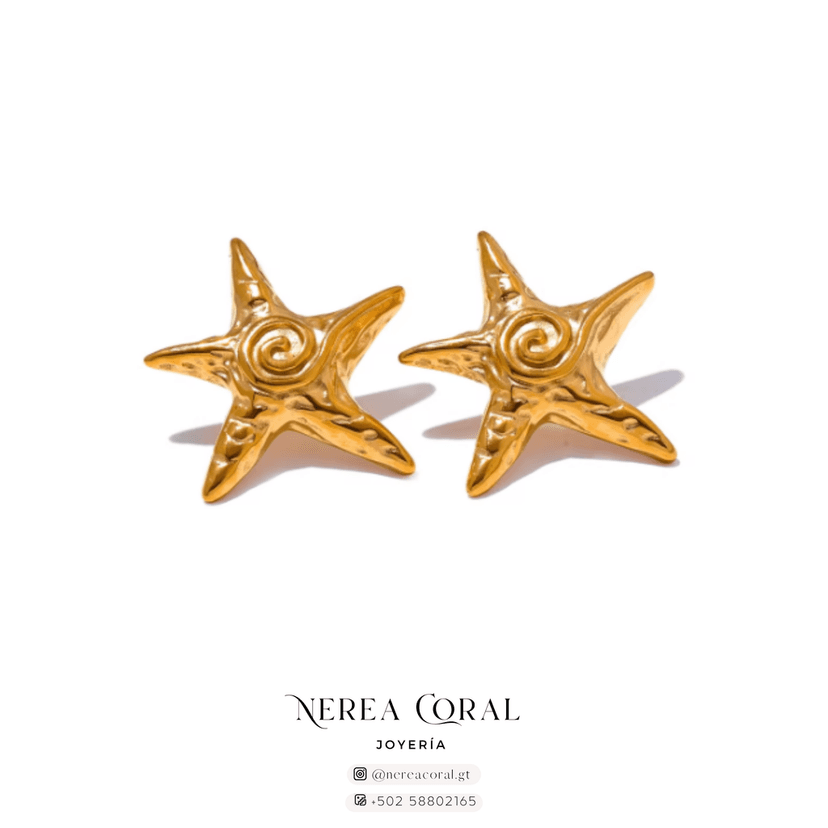 aretes estrella de mar dorado guatemala venta