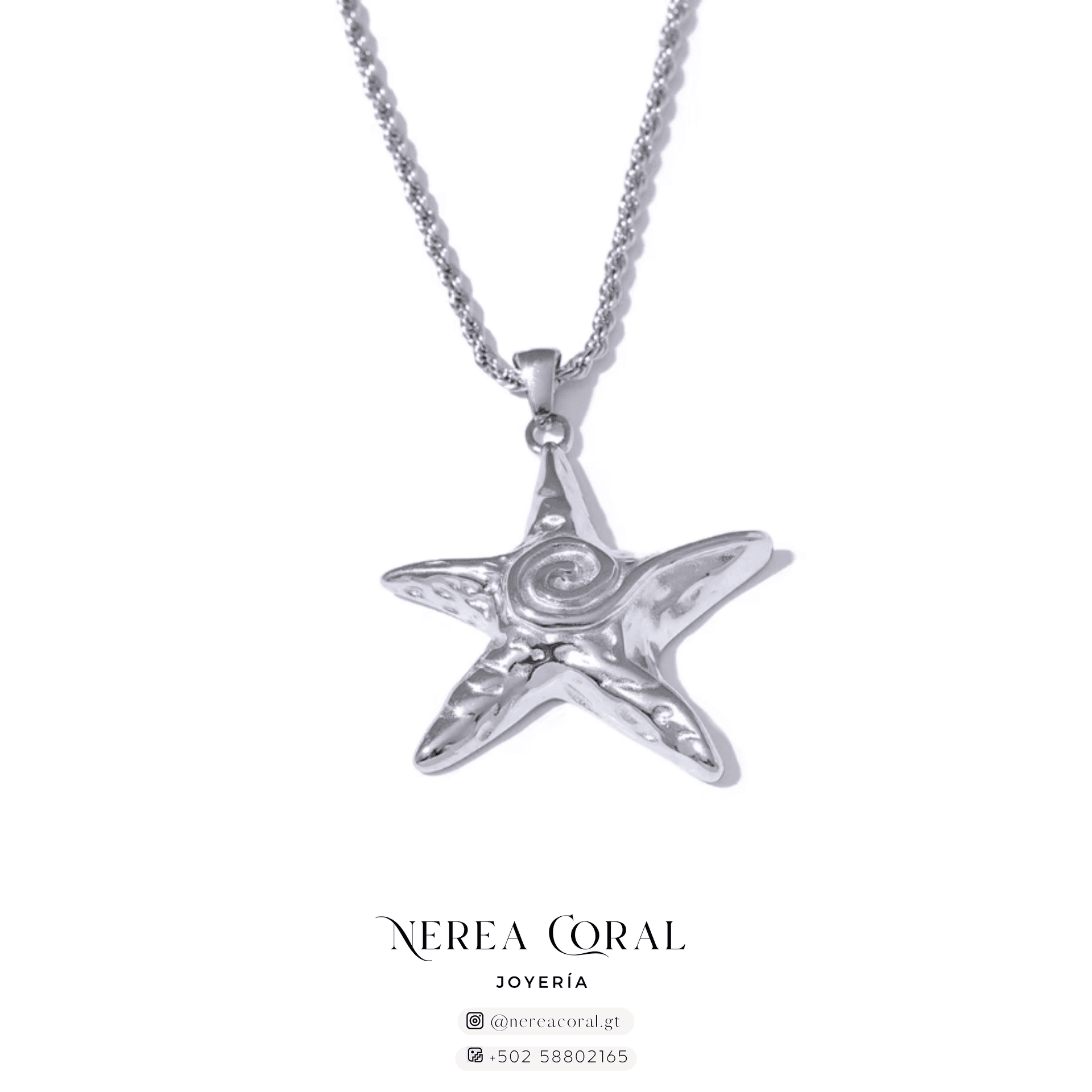 collar estrella de mar plateada guatemala