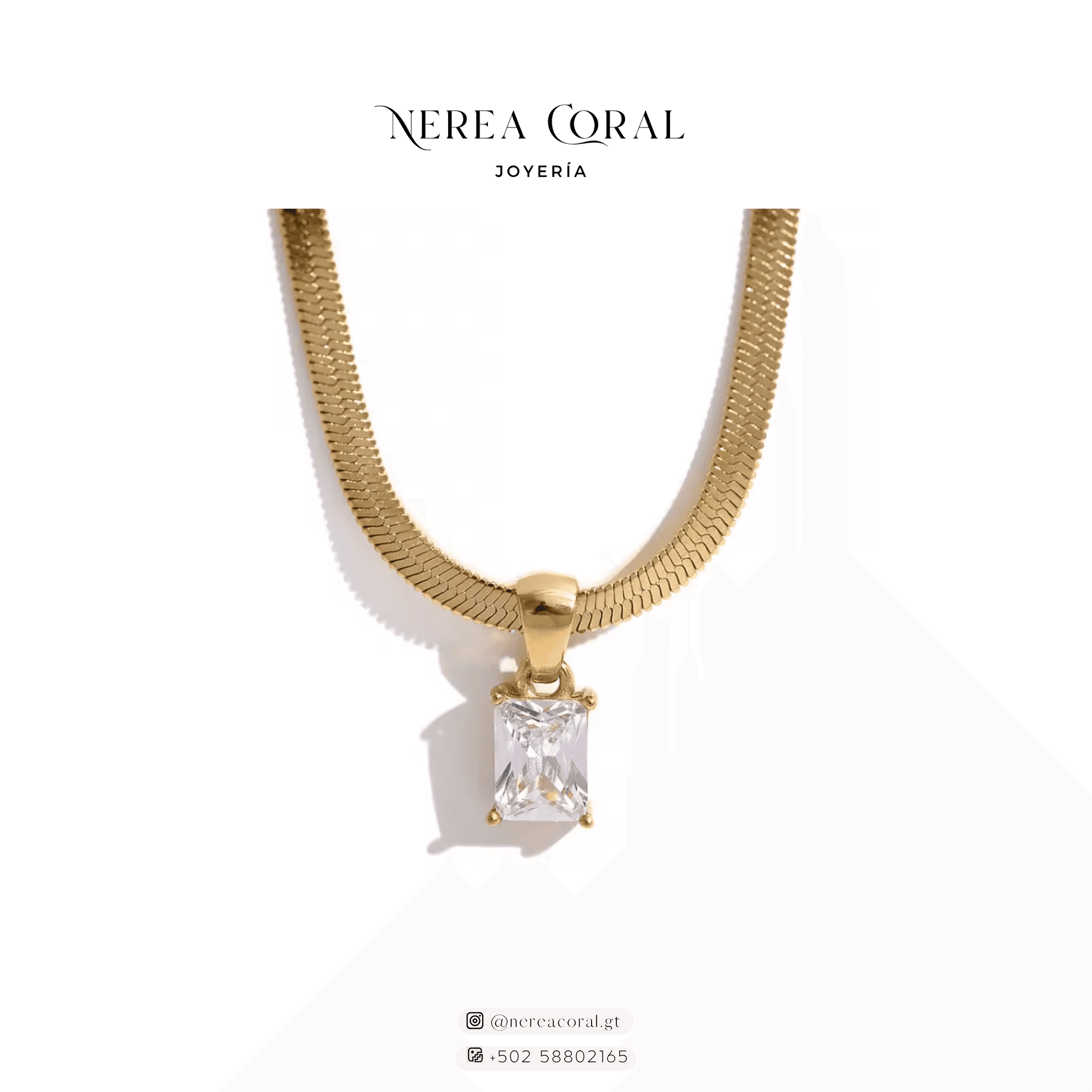 collar acero inox dorado zirconia gt