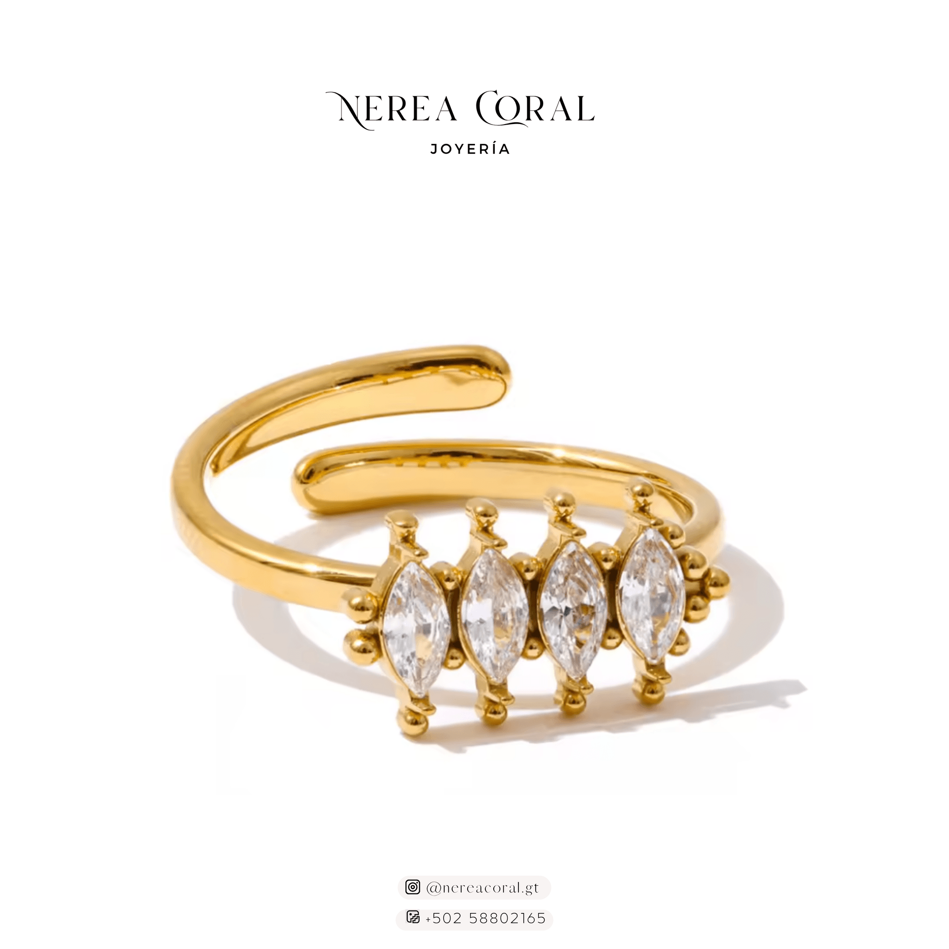 anillo zirconias oro acero inox guatemala