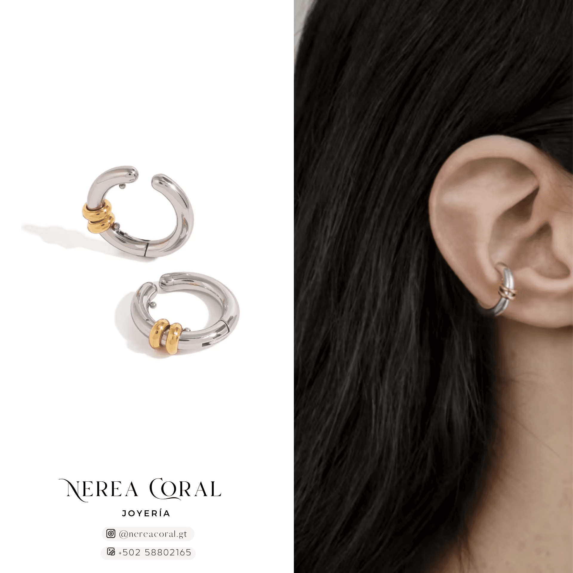 earcuff plata oro acero inox guatemala