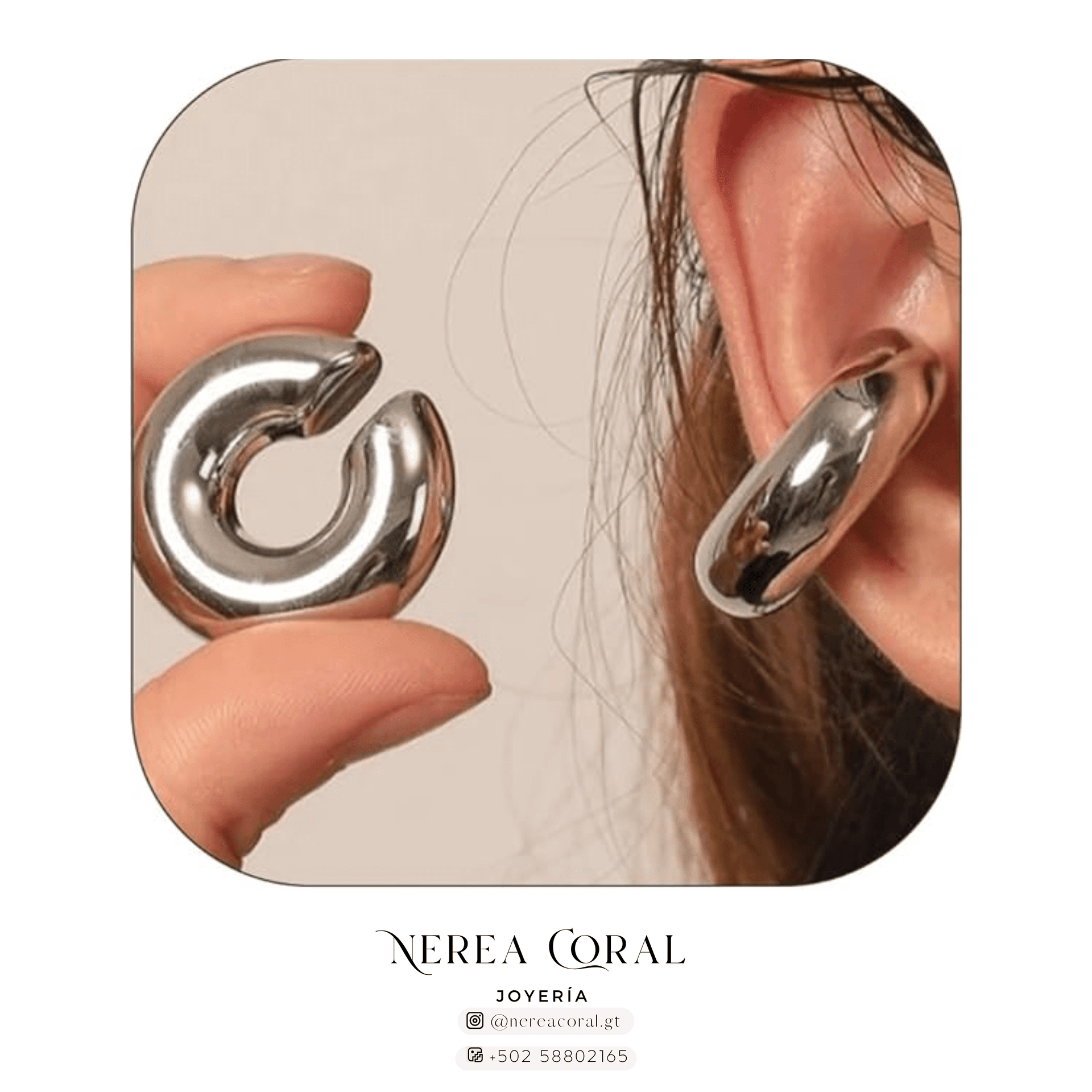earcuff plata acero inox guatemala