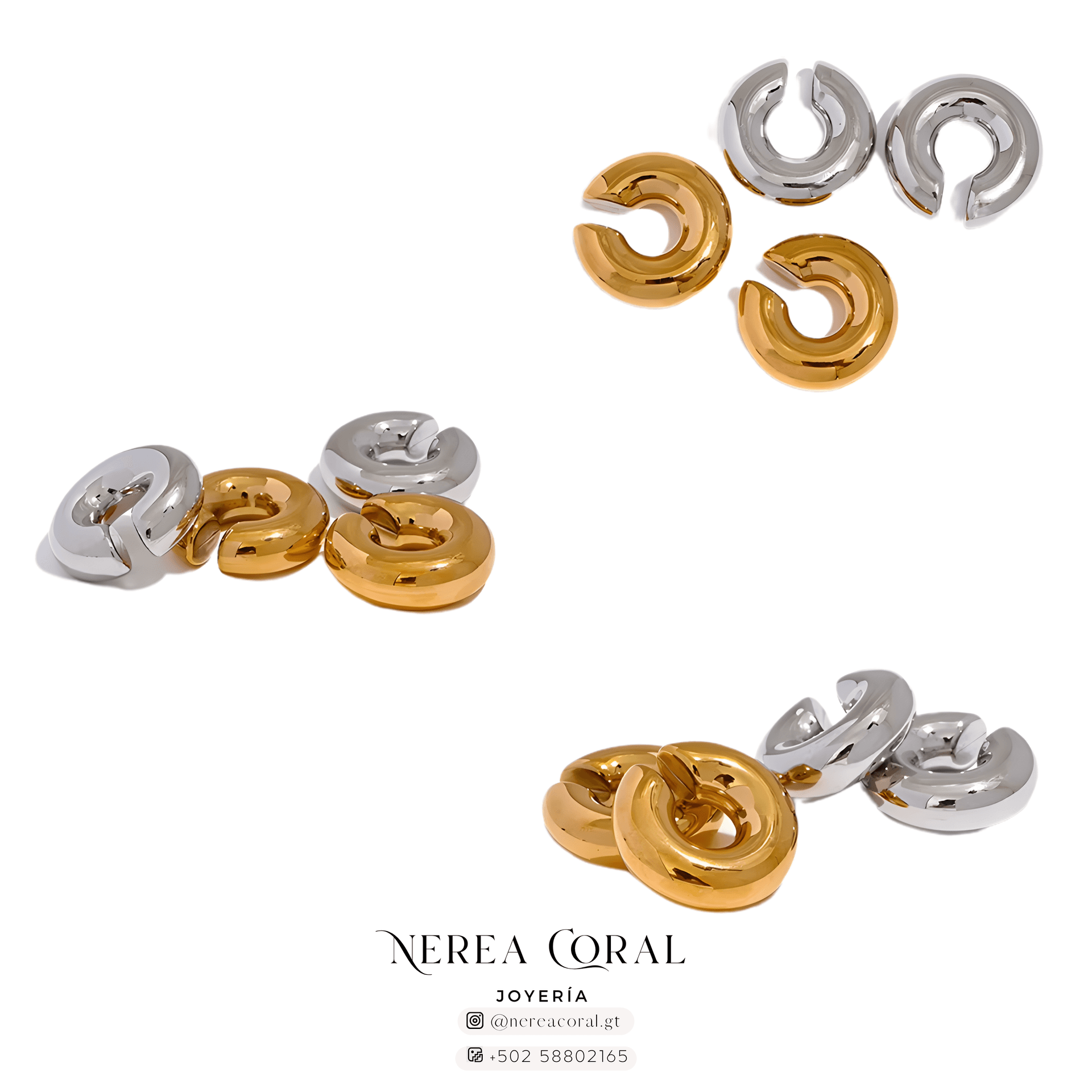 earcuff plata oro acero inox guatemala