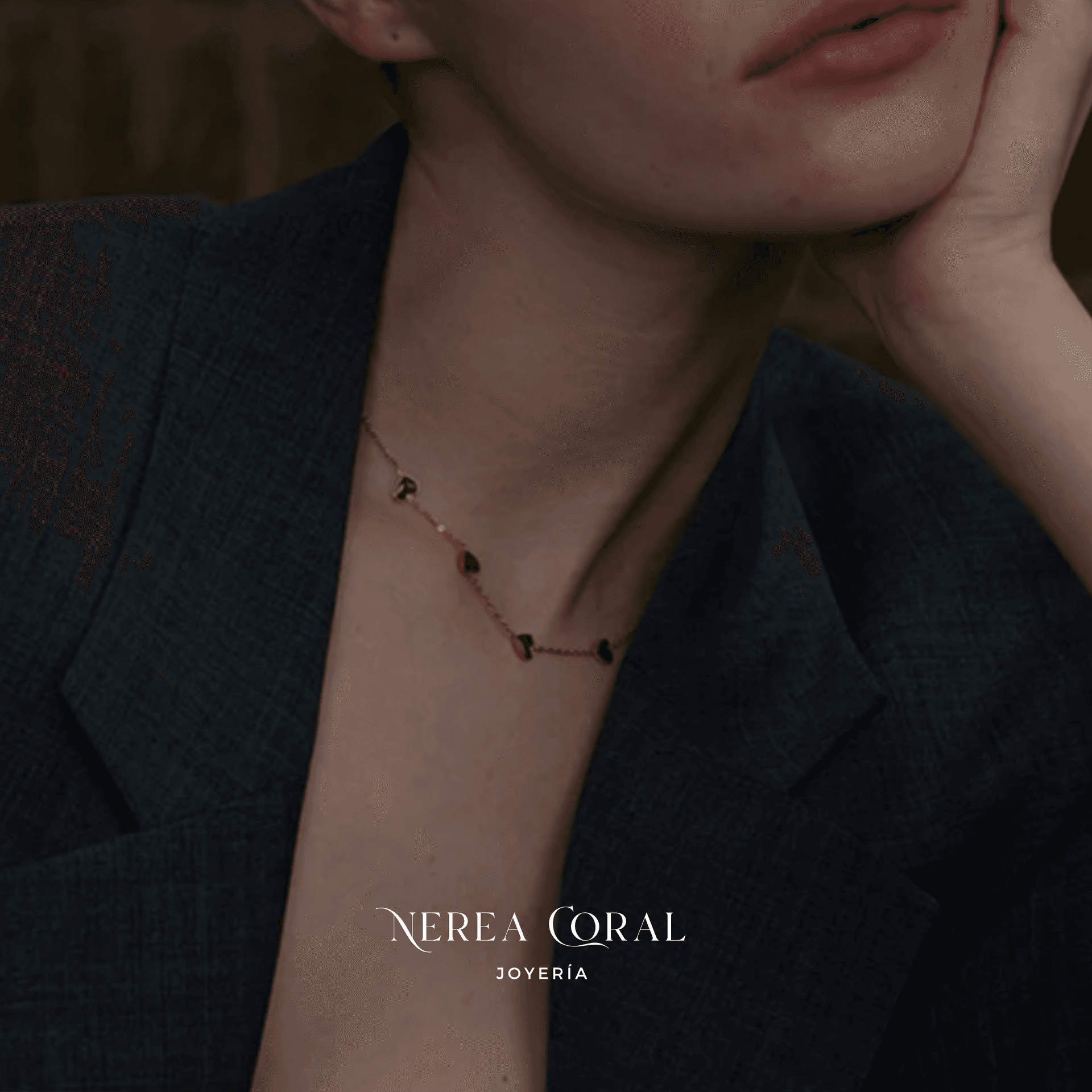 collar corazones rojos acero guatemala