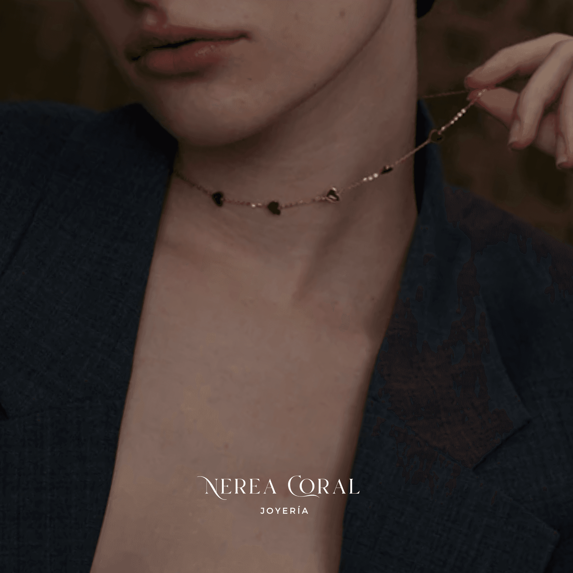 collar corazones rojos acero guatemala