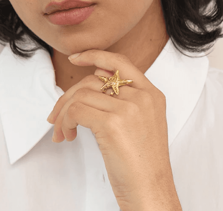 anillo estrella de mar dorado guatemala venta